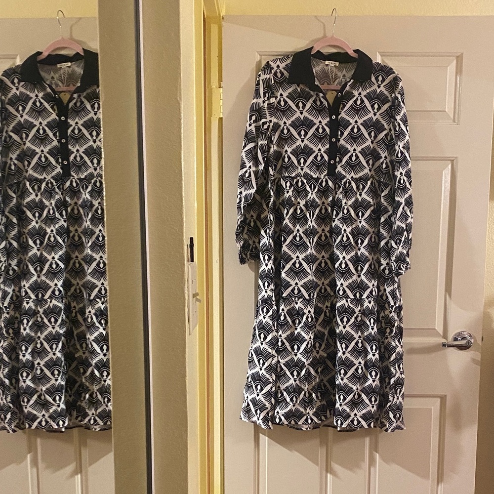 NWT JODIFL Black and White Patterned Maxi Dress, Size M
